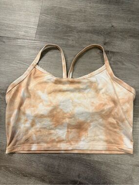 Tie-Dye Peach & White Sports Bra